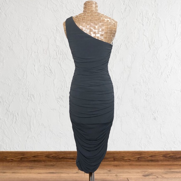 🖤HOST Pick🖤Lulu’s Total Appeal Ruched One Shoulder Bodycon Mesh Midi Dress - Picture 15 of 15